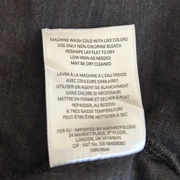 Deletta x Anthropologie Women’s Flowy Short Sleeve Top in Black, Size M/L - Picture 5 of 6